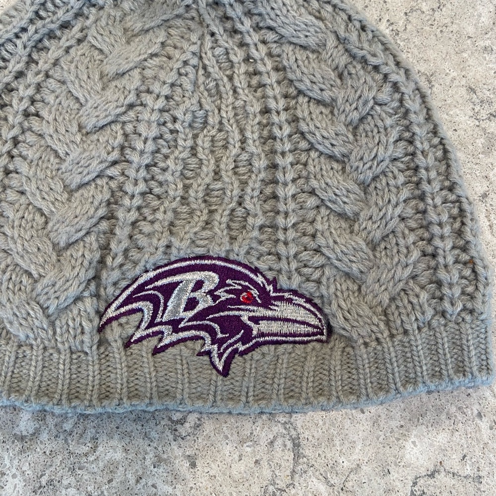 Baltimore Ravens NFL Gray Knit Beanie with Logo - Picture 2 of 6